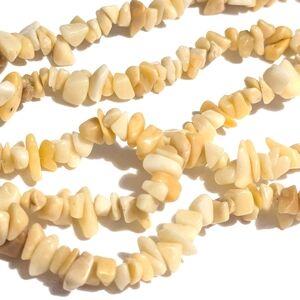 Natural Gemstone Beads | Golden Jade | Medium Chips | 16" | Crystal | Jewelry |